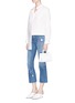 Figure View - Click To Enlarge - J BRAND - 'Selena' paint splatter cropped flared jeans