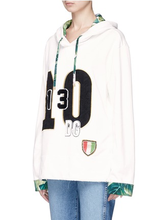 Front View - Click To Enlarge - - - Mix number and logo patch hoodie