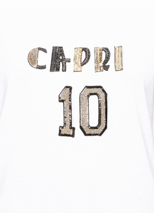 Detail View - Click To Enlarge - - - 'Capri 10' embellished oversized sleeveless T-shirt