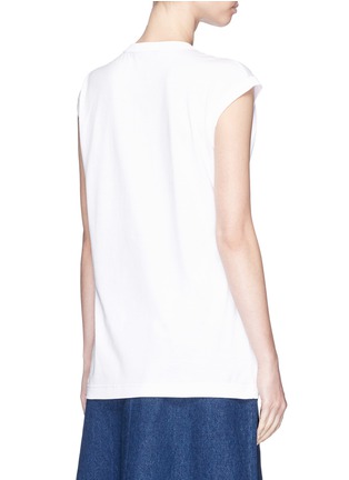 Back View - Click To Enlarge - - - 'Capri 10' embellished oversized sleeveless T-shirt