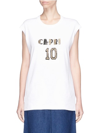 Main View - Click To Enlarge - - - 'Capri 10' embellished oversized sleeveless T-shirt