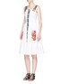 Figure View - Click To Enlarge - - - Majolica print textured cotton blend dress