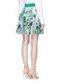 Back View - Click To Enlarge - - - Hydrangea print ruffle chiffon mini skirt