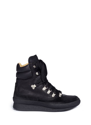 Main View - Click To Enlarge - ISABEL MARANT - 'Brendty' high top leather and canvas sneakers