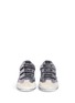 Front View - Click To Enlarge - ISABEL MARANT - 'Beth' thunderbolt patch metallic leather sneakers