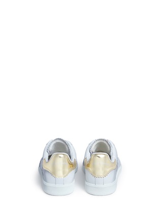 Back View - Click To Enlarge - ISABEL MARANT - 'Bryce' graffiti logo print metallic collar leather sneakers