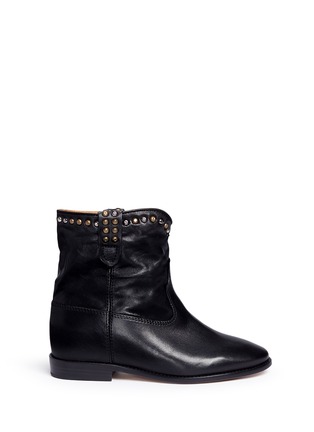 Main View - Click To Enlarge - ISABEL MARANT - 'Studded Godillot' calfskin leather ankle boots