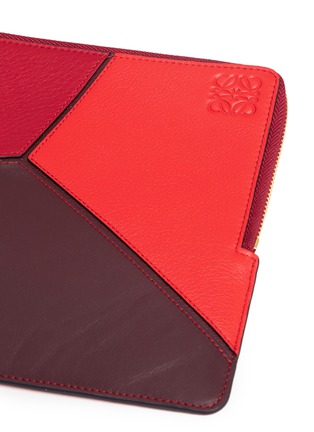  - LOEWE - 'Puzzle' colourblock calfskin leather flat pouch