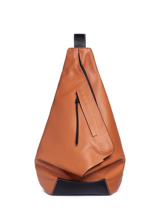 Main View - Click To Enlarge - LOEWE - 'Anton' colourblock calfskin leather backpack