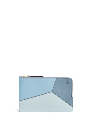 Main View - Click To Enlarge - LOEWE - 'Puzzle' calfskin leather flat pouch