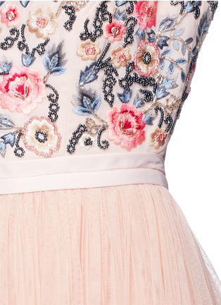 Detail View - Click To Enlarge - NEEDLE & THREAD - 'Whisper' floral embellished open back midi dress