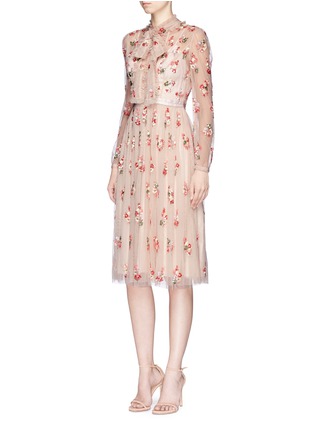 Figure View - Click To Enlarge - NEEDLE & THREAD - 'Ditsy' bow floral embellished lace dress