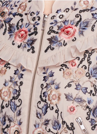 Detail View - Click To Enlarge - NEEDLE & THREAD - 'Whisper' floral embellished bomber jacket