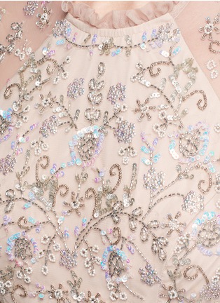 Detail View - Click To Enlarge - NEEDLE & THREAD - 'Constellation' floral embellished lace gown