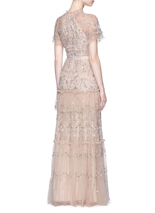 Back View - Click To Enlarge - NEEDLE & THREAD - 'Constellation' floral embellished lace gown