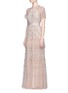 Figure View - Click To Enlarge - NEEDLE & THREAD - 'Constellation' floral embellished lace gown