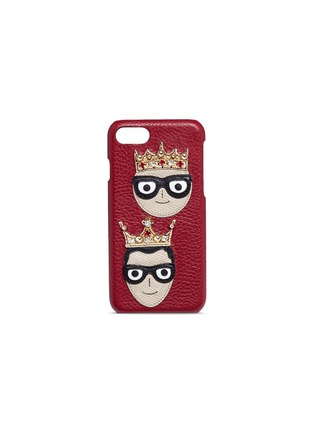 Main View - Click To Enlarge - - - Crown DG family patch leather iPhone 7 case