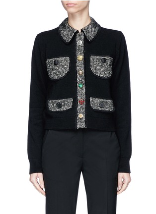 Main View - Click To Enlarge - - - Embellished button cropped cashmere blend cardigan