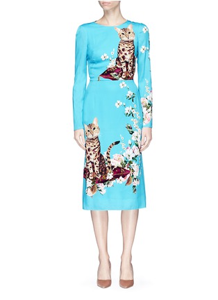 Main View - Click To Enlarge - - - 'Mimmo and Zambia' print silk charmeuse dress