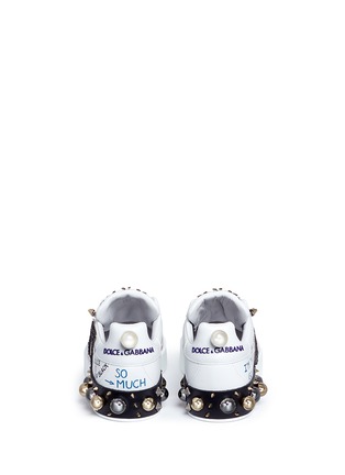 Back View - Click To Enlarge - - - Stud graffiti print leather sneakers