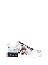 Main View - Click To Enlarge - - - Stud graffiti print leather sneakers