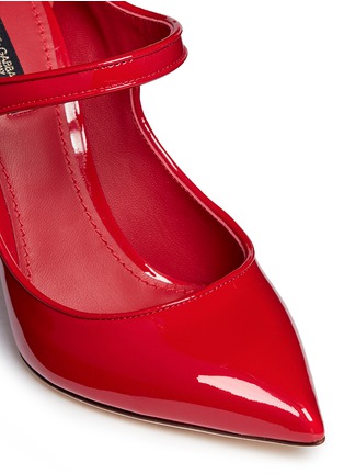 Detail View - Click To Enlarge - - - Logo button patent leather Mary Jane pumps