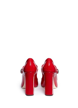 Back View - Click To Enlarge - - - Logo button patent leather Mary Jane pumps