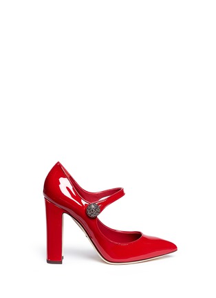 Main View - Click To Enlarge - - - Logo button patent leather Mary Jane pumps