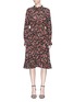 Main View - Click To Enlarge - - - Floral print smocked silk crepe dress