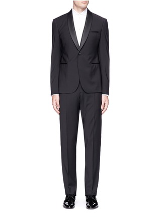 Main View - Click To Enlarge - ARMANI COLLEZIONI - 'Metropolitan' sateen trim wool tuxedo suit