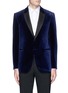 Main View - Click To Enlarge - ARMANI COLLEZIONI - 'Metropolitan' velvet tuxedo blazer