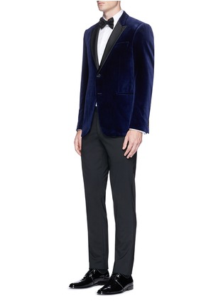 Figure View - Click To Enlarge - ARMANI COLLEZIONI - 'Metropolitan' velvet tuxedo blazer