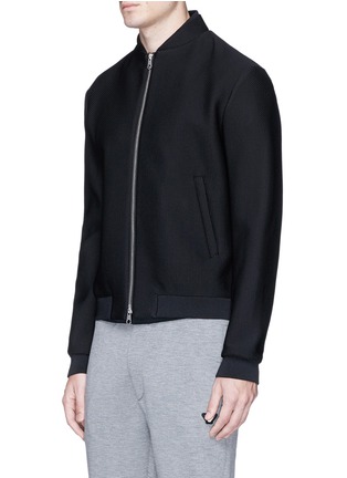 Front View - Click To Enlarge - ARMANI COLLEZIONI - Mesh jersey track jacket