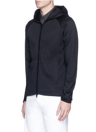 Front View - Click To Enlarge - ARMANI COLLEZIONI - Raglan sleeve zip hoodie