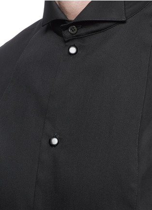 Detail View - Click To Enlarge - ARMANI COLLEZIONI - Ribbed bib tuxedo shirt