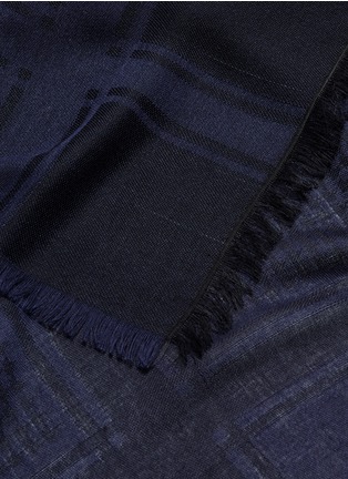 Detail View - Click To Enlarge - ARMANI COLLEZIONI - Logo and houndstooth print modal blend scarf