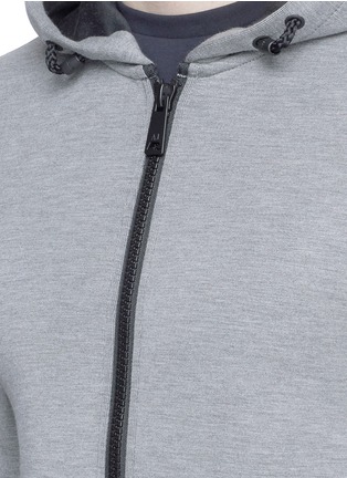 Detail View - Click To Enlarge - ARMANI COLLEZIONI - Bonded jersey zip hoodie