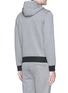 Back View - Click To Enlarge - ARMANI COLLEZIONI - Bonded jersey zip hoodie