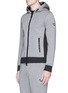 Front View - Click To Enlarge - ARMANI COLLEZIONI - Bonded jersey zip hoodie