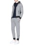 Figure View - Click To Enlarge - ARMANI COLLEZIONI - Bonded jersey zip hoodie