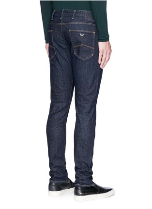 Back View - Click To Enlarge - ARMANI COLLEZIONI - Slim fit raw jeans