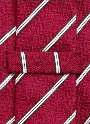 Detail View - Click To Enlarge - ARMANI COLLEZIONI - Stripe herringbone tie