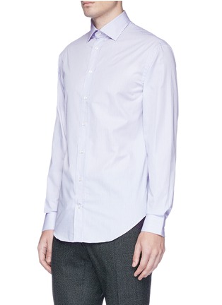 Front View - Click To Enlarge - ARMANI COLLEZIONI - Stripe cotton poplin shirt