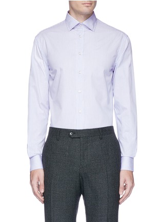 Main View - Click To Enlarge - ARMANI COLLEZIONI - Stripe cotton poplin shirt