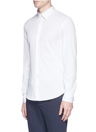 Front View - Click To Enlarge - ARMANI COLLEZIONI - Cotton piqué shirt