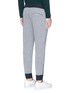 Back View - Click To Enlarge - ARMANI COLLEZIONI - Zip cuff bonded jersey sweatpants