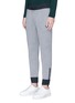 Front View - Click To Enlarge - ARMANI COLLEZIONI - Zip cuff bonded jersey sweatpants