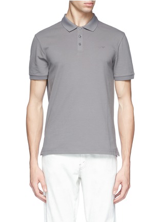 Main View - Click To Enlarge - ARMANI COLLEZIONI - Slim fit polo shirt