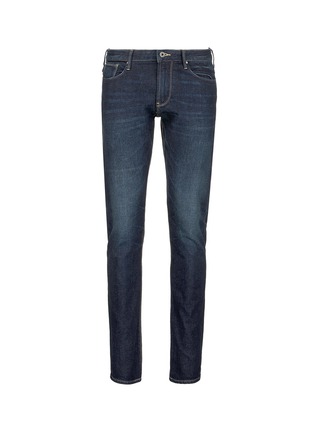 Main View - Click To Enlarge - ARMANI COLLEZIONI - Slim fit selvedge jeans