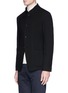 Front View - Click To Enlarge - ARMANI COLLEZIONI - Mandarin collar textured jersey soft blazer